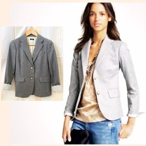 J. Crew Schoolboy Blazer Wool Flannel Dark Pearl Grey SZ 4